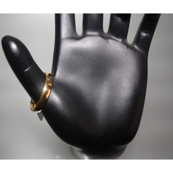 Stainless Steel High Polished Gold 4mm Mens Wedding Band Ring Sz 11 NWT - Picture 1 of 4